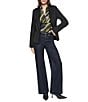 DKNY by Donna Karan Soho Ponte Notch Collar One Button Blazer - Image 4