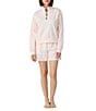 DKNY By Donna Karan Solid Long Sleeve Half Zip Shorty Lounge Set - Image 6