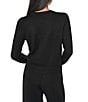 DKNY by Donna Karan Spun Knit Sequin Bow Crew Neck Long Sleeve Sweater Top - Image 2