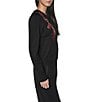DKNY by Donna Karan Spun Knit Sequin Bow Crew Neck Long Sleeve Sweater Top - Image 3
