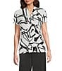 DKNY by Donna Karan Surplice V-Neck Short Sleeve Side Ruched Top - Image 1