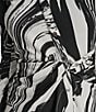 Donna Karan DKNY by Donna Karan Swirl Print Jersey Collared Long Sleeve Asymmetrical Button Front Dress, Color:Black/Ivy - Image 5