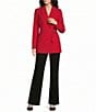 DKNY by Donna Karan Tech Tailoring Notch Collar Long Sleeve Front Belt Jacket - Image 3
