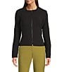 Donna Karan DKNY by Donna Karan Tech Tailoring Ruffle Back Zip Front Jacket, Color:Black - Image 2