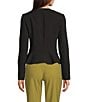 Donna Karan DKNY by Donna Karan Tech Tailoring Ruffle Back Zip Front Jacket, Color:Black - Image 3