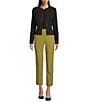 Donna Karan DKNY by Donna Karan Tech Tailoring Ruffle Back Zip Front Jacket, Color:Black - Image 4