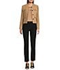 Donna Karan DKNY by Donna Karan Tweed Patch Pocket Frayed Jacket, Color:Taverine - Image 3