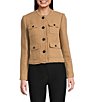 Donna Karan DKNY by Donna Karan Tweed Patch Pocket Frayed Jacket, Color:Taverine - Image 4