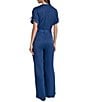 Donna Karan DKNY by Donna Karan Utility Glaze Dressing Short Sleeve Jumpsuit, Color:Cadet Blue - Image 2