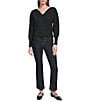 DKNY by Donna Karan V-Neck Extended Cuff Dolman Sleeve Sweater - Image 3