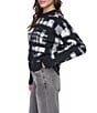 DKNY by Donna Karan Woven Brushed Plaid Crew Neck Long Sleeve Sweater Top - Image 3