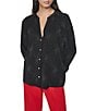 DKNY by Donna Karan Woven Firework Embellishment Long Sleeve Button Front Blouse - Image 1