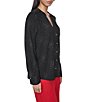 DKNY by Donna Karan Woven Firework Embellishment Long Sleeve Button Front Blouse - Image 3