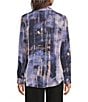 Donna Karan DKNY by Donna Karan Woven Point Collar Long Roll-Tab Sleeve Button Front Blouse, Color:Hudson Lights - Image 4