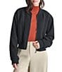 Donna Karan DKNY by Donna Karan Zipper Seamed Double Weave Bomber Jacket, Color:Black - Image 1