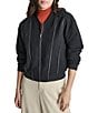 Donna Karan DKNY by Donna Karan Zipper Seamed Double Weave Bomber Jacket, Color:Black - Image 2