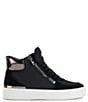 Color:Black/Dark Gunmetal - Image 2 - Cindell High-Top Canvas Lace-Up Sneakers