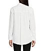 Color:White/Black/Grey - Image 2 - Cityscape Print Collared Neck Long Sleeve Button Down Shirt