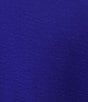 Color:Marine - Image 5 - Short Sleeve Collared V Neckline Short Puff Sleeve Midi Dress