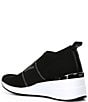 Color:Black/Dark Gunmetal - Image 3 - Phebe Slip On Wedge Sneakers