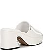 Color:Bright White - Image 2 - Desirae Leather Platform Slide Sandals