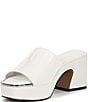 Color:Bright White - Image 4 - Desirae Leather Platform Slide Sandals