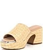 Color:Natural - Image 4 - Desirae Raffia Platform Slide Sandals