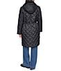 DKNY Diamond Quilted Point Collar Removable Hood Snap Front Trench Coat - Image 2