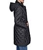 DKNY Diamond Quilted Point Collar Removable Hood Snap Front Trench Coat - Image 3