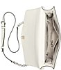 Color:White/Silver - Image 3 - Elissa Large Pebbled Leather Charm and Lock Shoulder Bag