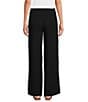 Color:Black - Image 2 - Flat Front Pull-On Wide Leg Pant