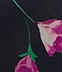 Color:Navy/Raspberry - Image 3 - Floral Print V-Neck 3/4 Ruffled Sleeve Dress