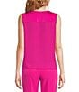 Color:Radiant Pink - Image 2 - Georgette Suede Satin V-Neck Sleeveless Top