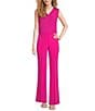Color:Radiant Pink - Image 3 - Georgette Suede Satin V-Neck Sleeveless Top