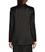 Color:Black - Image 2 - Hammered Satin Notch Collar Long Sleeve Button Front Coordinating Blazer