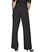 Color:Black - Image 2 - High Rise Flare Leg Paper Bag Side Pocket Belted Pants