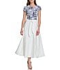 Color:Ivory - Image 3 - High Waist Tie Front Midi A-Line Skirt