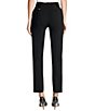 DKNY High Waisted Flat Front Stretch Scuba Crepe Straight Leg Pants ...