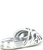 Color:Silver - Image 2 - Indra Metallic Leather Crossband Sandals