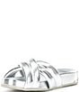 Color:Silver - Image 4 - Indra Metallic Leather Crossband Sandals