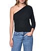 DKNY Jeans by Donna Karan Cable Sweater One Shoulder Long Sleeve Top - Image 1