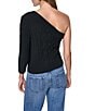 DKNY Jeans by Donna Karan Cable Sweater One Shoulder Long Sleeve Top - Image 2