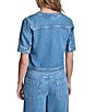 DKNY Jeans by Donna Karan Patch Pocket Button Front Crew Neck Short Sleeve Top - Image 2