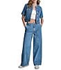 DKNY Jeans by Donna Karan Patch Pocket Button Front Crew Neck Short Sleeve Top - Image 4