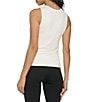 Color:Pristine - Image 2 - Knit Jersey Asymmetrical Neck Twisted Sleeveless Fitted Top