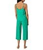 Color:Green Print - Image 2 - Knit Logo Print Sleeveless V-Neck Cami & Capri Pajama Set