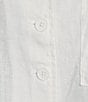 DKNY by Donna Karan Linen Notch Collar Short Sleeve Chest Pocket Button-Front Draped Hem Blouse - Image 6