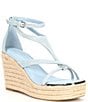 Color:Light Blue - Image 1 - Maryn Denim Espadrille Wedge Sandals
