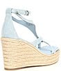 Color:Light Blue - Image 2 - Maryn Denim Espadrille Wedge Sandals