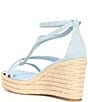 Color:Light Blue - Image 3 - Maryn Denim Espadrille Wedge Sandals
